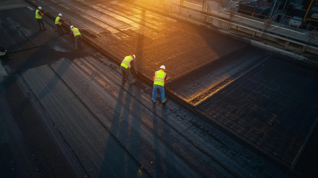 `Membrane d'étanchéité bitumineuse pour pose dans l'asphalte coulé sur toiture terrasse`