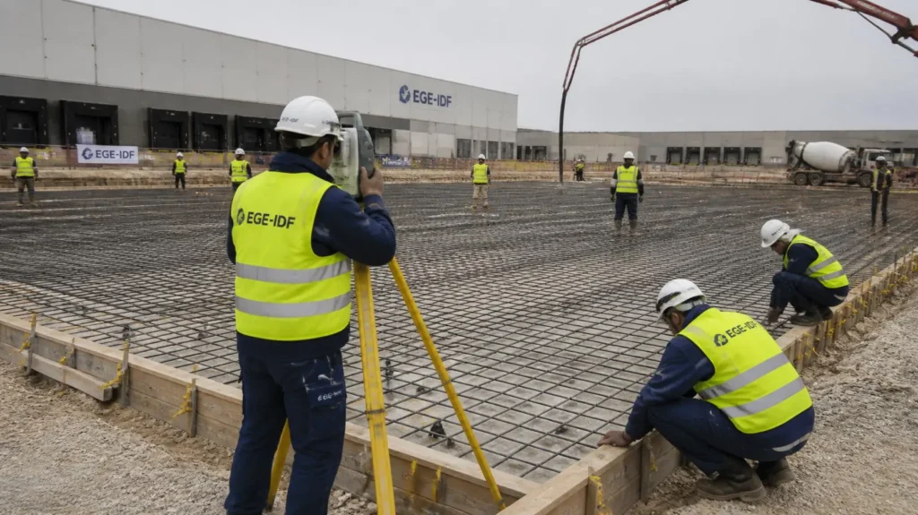 dallage béton sur terre-plein avec treillis soudé visible avant coulage-ege-idf