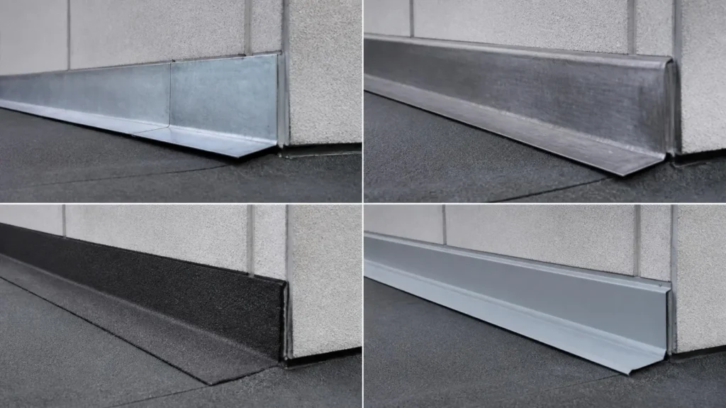 Types de solins de toiture : zinc, plomb, bande bitumineuse et aluminium laqué
